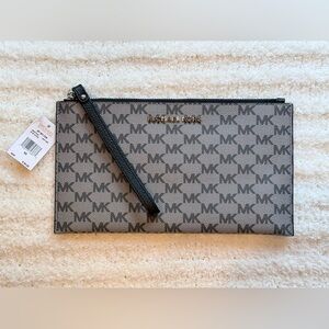 Michael Kors Black and Gray Wristlet Clutch